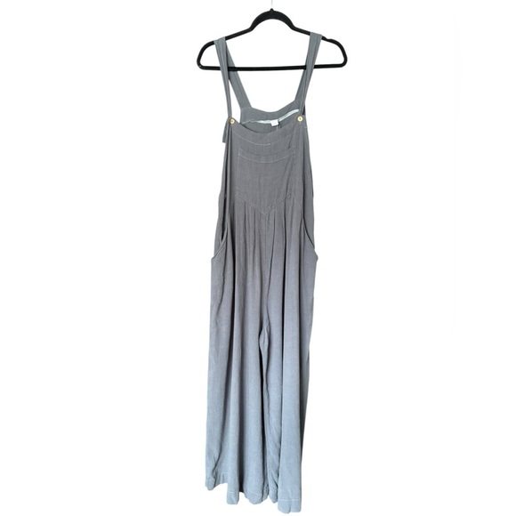 Caracilia Women's Wide Leg Overalls Gray with Pockets Adjustable Straps Flowy XL - Picture 1 of 6